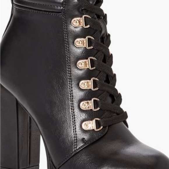 Black Heeled Boots with Chunky Sole and Thick High Heel - Picture 4 of 8